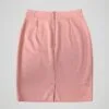 Jupe tailleur vintage rose poudré pour femme, taille XS à S, vue de dos.