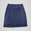 Jupe vintage bleu marine pour femme, taille XS à S, vue de face.