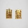 Boucles d'oreilles clips vintage en maille dorée, vue de dos.