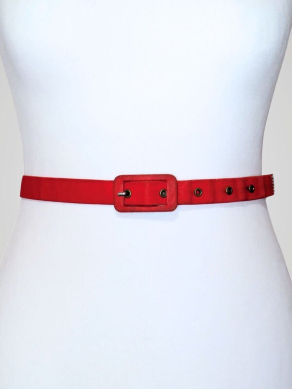 Ceinture rouge vintage, vue de face.