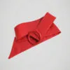 Ceinture rouge ajustable vintage des années 80, boucle ronde, vue de face.