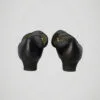 Escarpins type Mary Jane vintage en cuir bleu nuit pour femme, pointure 37, vue de dos (talons).