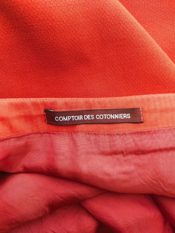 Etiquette de la jupe trapèze rétro style années 60-70, rouge orangé, pour femme, taille M.