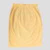 Jupe tailleur portefeuille jaune citron vintage des années 50, faite main, pour femme, taille XS à S, vue de dos.