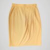 Jupe tailleur portefeuille jaune citron vintage des années 50, faite main, pour femme, taille XS à S, vue de face.