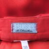 Etiquette de la jupe tailleur rouge vintage des années 80 pour femme, taille XS à S.
