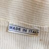 Etiquette du sac à mains en raphia crème vintage des années 50.
