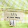 Etiquette de la jupe tailleur vichy vert pomme et blanc, vintage des années 90, pour femme, taille XS à S.