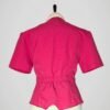 Veste portefeuille rose fuchsia, à manches courtes, vintage des années 80, pour femmes, taille S à M, vue de dos.