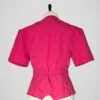 Veste portefeuille rose fuchsia, à manches courtes, vintage des années 80, pour femmes, taille S à M, vue de dos.