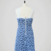 Robe bleue et blanche ajourée, marque Jus d'Orange, modèle SORBET, pour femme, taille M à L, vue de dos.