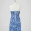 Robe bleue et blanche ajourée, marque Jus d'Orange, modèle SORBET, pour femme, taille M à L, vue de dos.