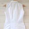 Chemise blanche sans manches pour femme, taille XS à S, vue de dos.