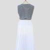 Jupe longue plissée blanche, vintage des années 80, pour femme, taille M à L, vue de dos.