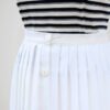 Zoom sur la jupe longue plissée blanche, vintage des années 80, pour femme, taille M à L.