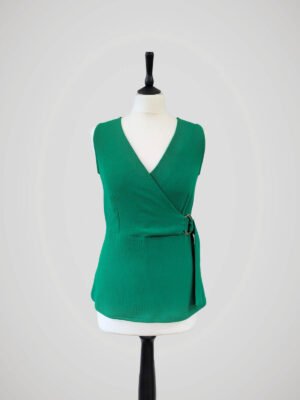 Top vert forêt de la marque Morgan, pour femme, taille M, vue de face.