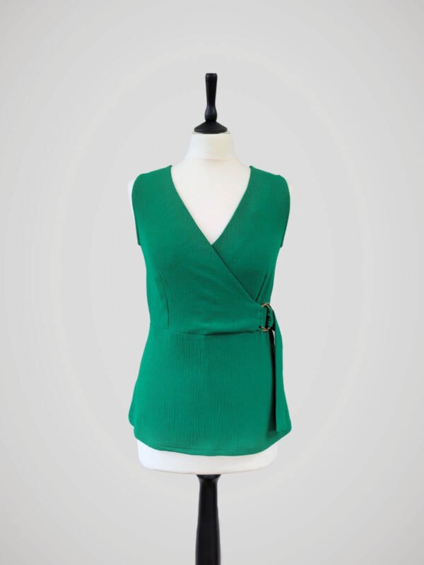 Top vert forêt de la marque Morgan, pour femme, taille M, vue de face.